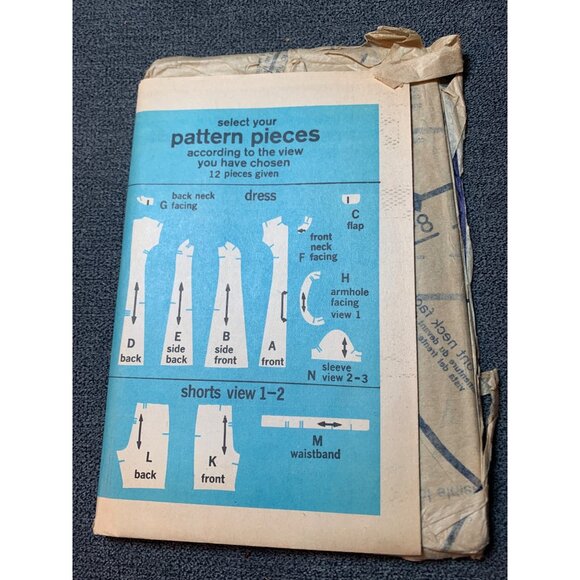 Simplicity 8281 Pattern Dress Shorts Size 7 Ladies Retro Fashion Sewing 1970s - Picture 2 of 5